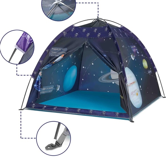 Toddler kids space tent Packable pop up blue boys Play tent - Picture 5 of 6